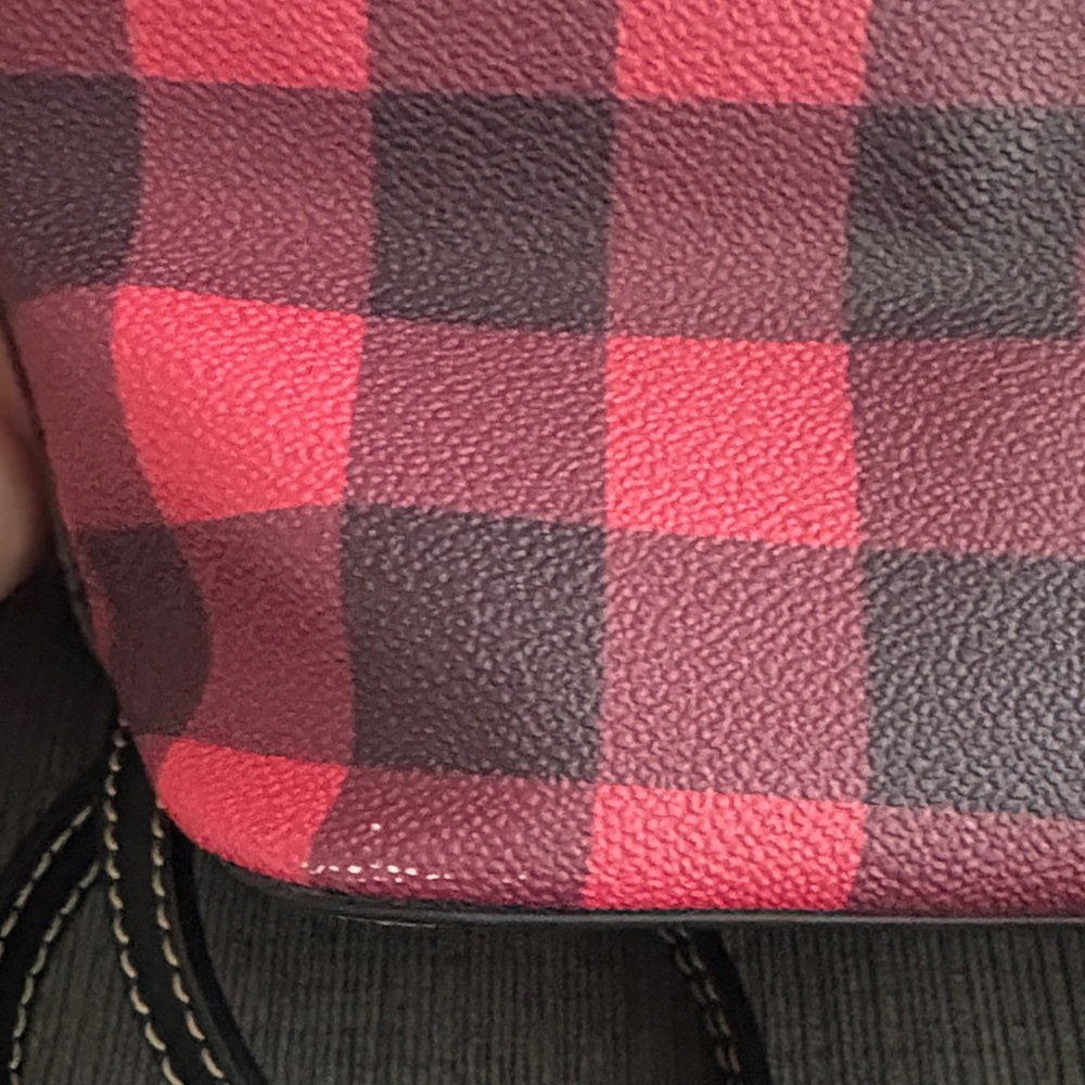 Dooney & Bourke Pink and Black Checkered Satchel - Picture 4 of 13